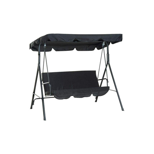 Waterproof Patio Swing Canopy Cover Set - Patio Swing Cushion Cover 3 Person Swing Seat Cover Replacement Anti Dust Protector 74.80 x 51.97 x 5.91 inch(Black)