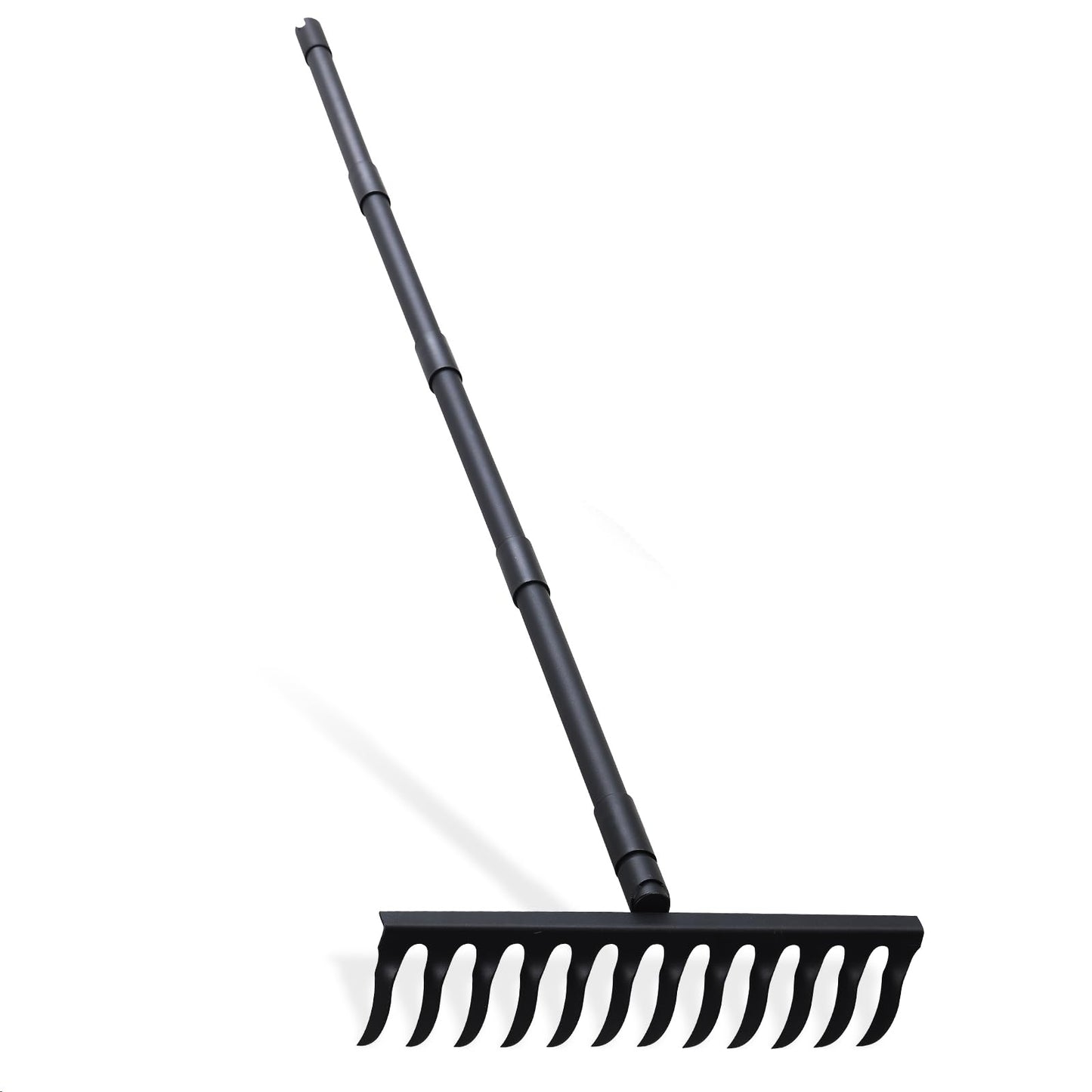 Pragmatist Bow Rake Heavy Duty 60" Metal Head Garden Rake with Adjustable Stainless Steel Handle Garden Tool for Loosening Soil Leveling Mulch Gathering Leaf