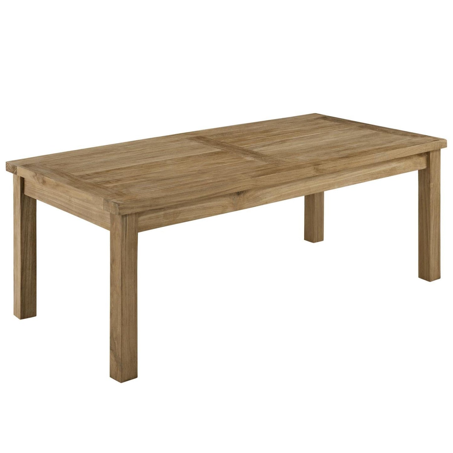 Modway Marina Premium Grade A Teak Wood 8-Piece Outdoor Patio Furniture Set in Natural White
