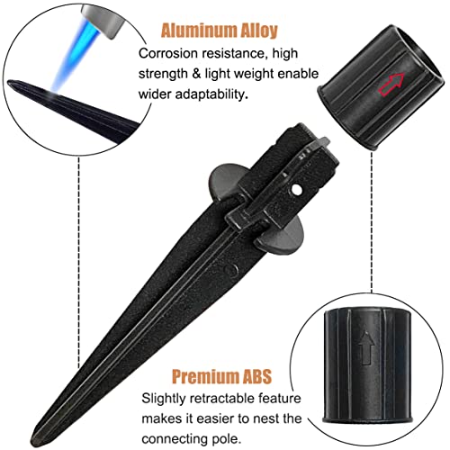 Metal Stakes Solar Lights Replacement Spike - Outdoor Ground Stake for Backyard Garden Lights Landscape Yard Pathway Patio Lamps Pole (Metal-8 Pack) - 0.78x5.36 inches