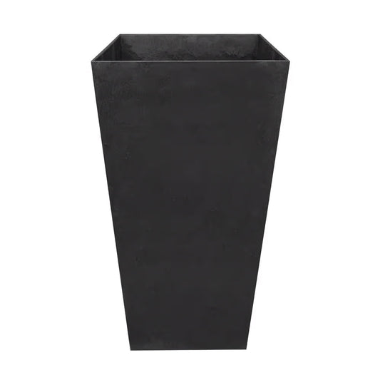 Tierra Verde 2-Pack Indoor & Outdoor Self-Watering Square Planters, Large, Sonata, Black - Planter Containers for Plants and Flowers - Gardening and Landscaping Accessories
