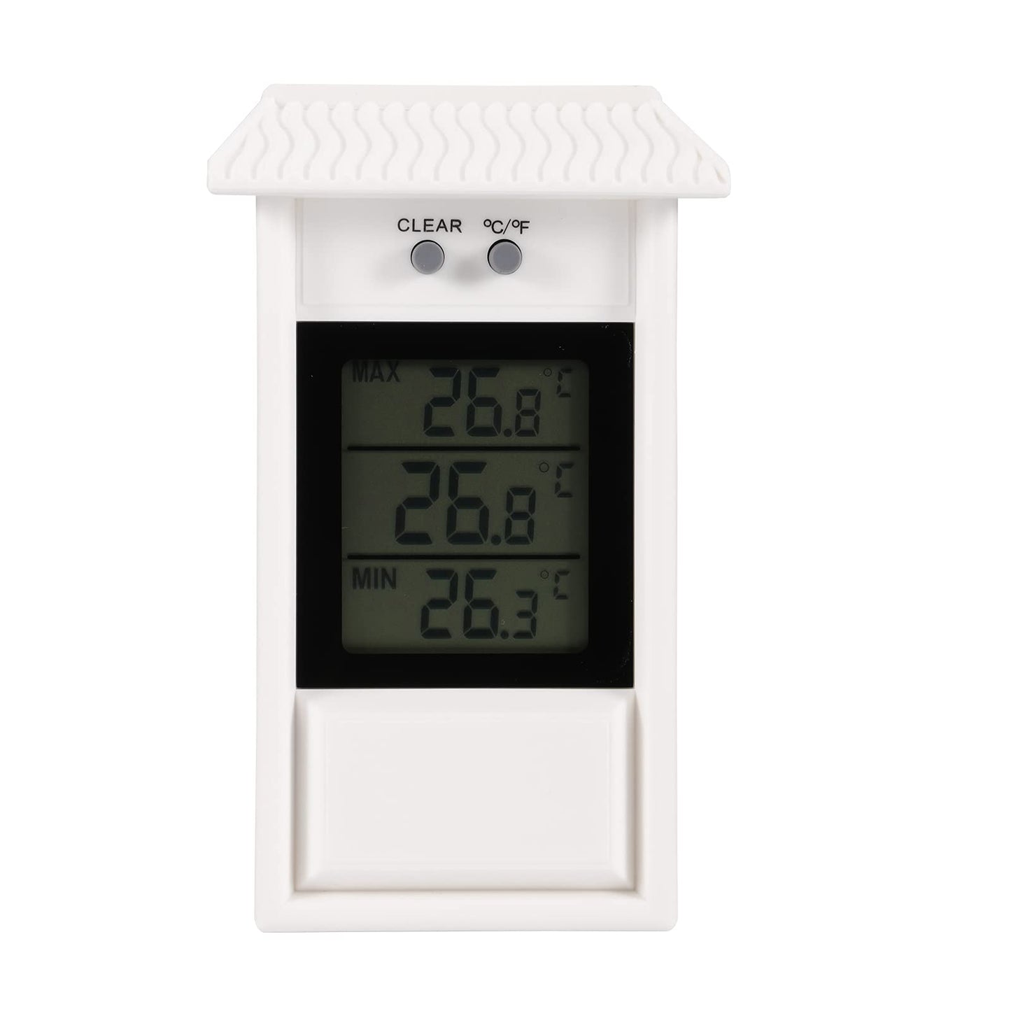 Houkiper Min Max Thermometer - Digital Greenhouse Thermometer with Hole Hook for Recording High Low Temperatures