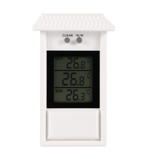 Houkiper Min Max Thermometer - Digital Greenhouse Thermometer with Hole Hook for Recording High Low Temperatures