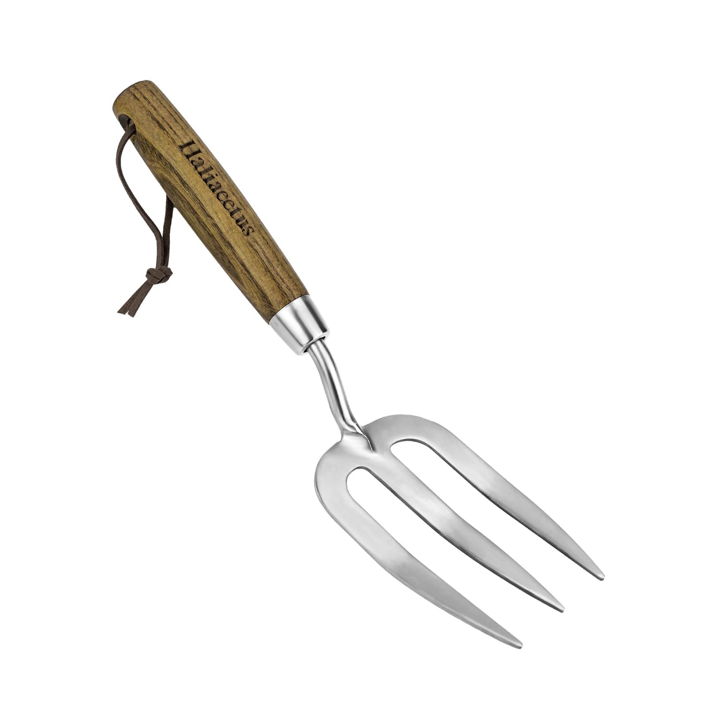 Garden Hand Fork, Hand Weeding Fork with Sharp Tine for Easy Uprooting Large Weeds, Stainless Steel Garden Fork, Comfortable Grip Wood Handle Hand Fork for Fast Weeding, Loosening Soil and Composting