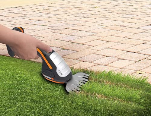 WORX 2 in 1 Cordless Hedge Trimmer, 4" Grass Shear & 8" Shrub Trimmer with 2 Blades, Battery & Charger Included, WG801