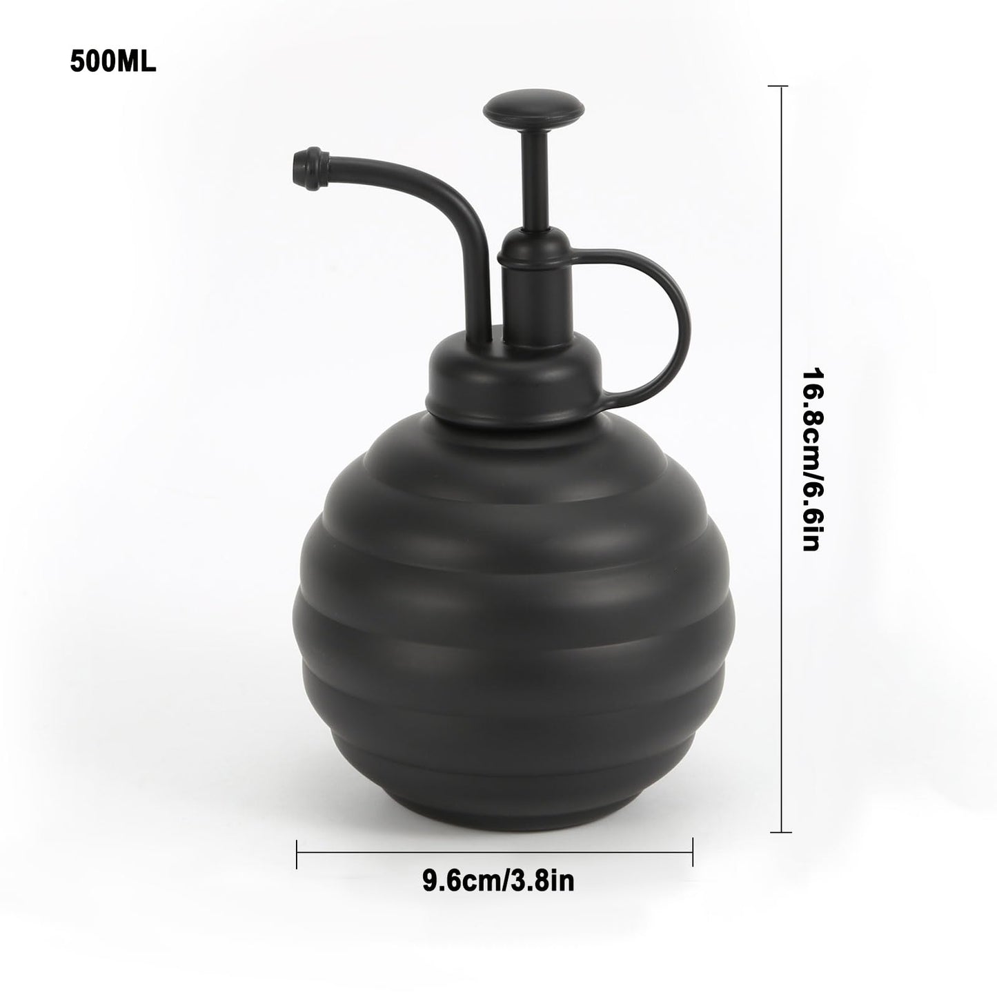 Lianshi Plant Mister Spray Bottle, 500ml/17oz, Vintage Style Water Sprayer (Black)
