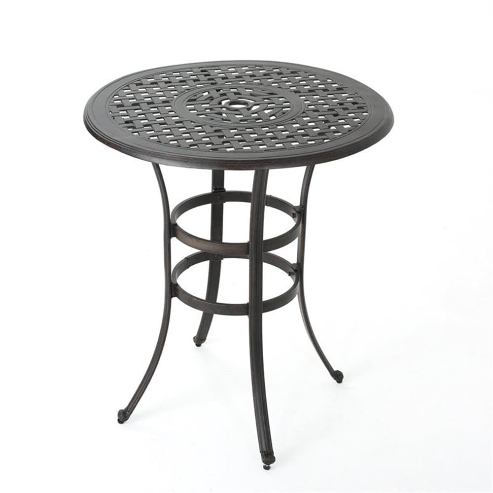 Christopher Knight Home Alfresco Outdoor 37" Cast Aluminum Round Bar Table, Bronze