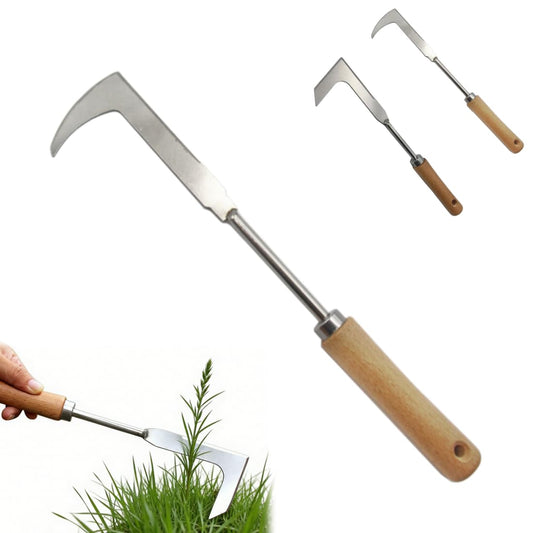 L-Shaped Stainless Steel Crevice Weeding Tool, 2026 New Sidewalk Weed Remover Tool, Ergonomic Beech Handle, for Garden Lawn Yard Patio Terrace Paving Moss Garden Tool (#A)
