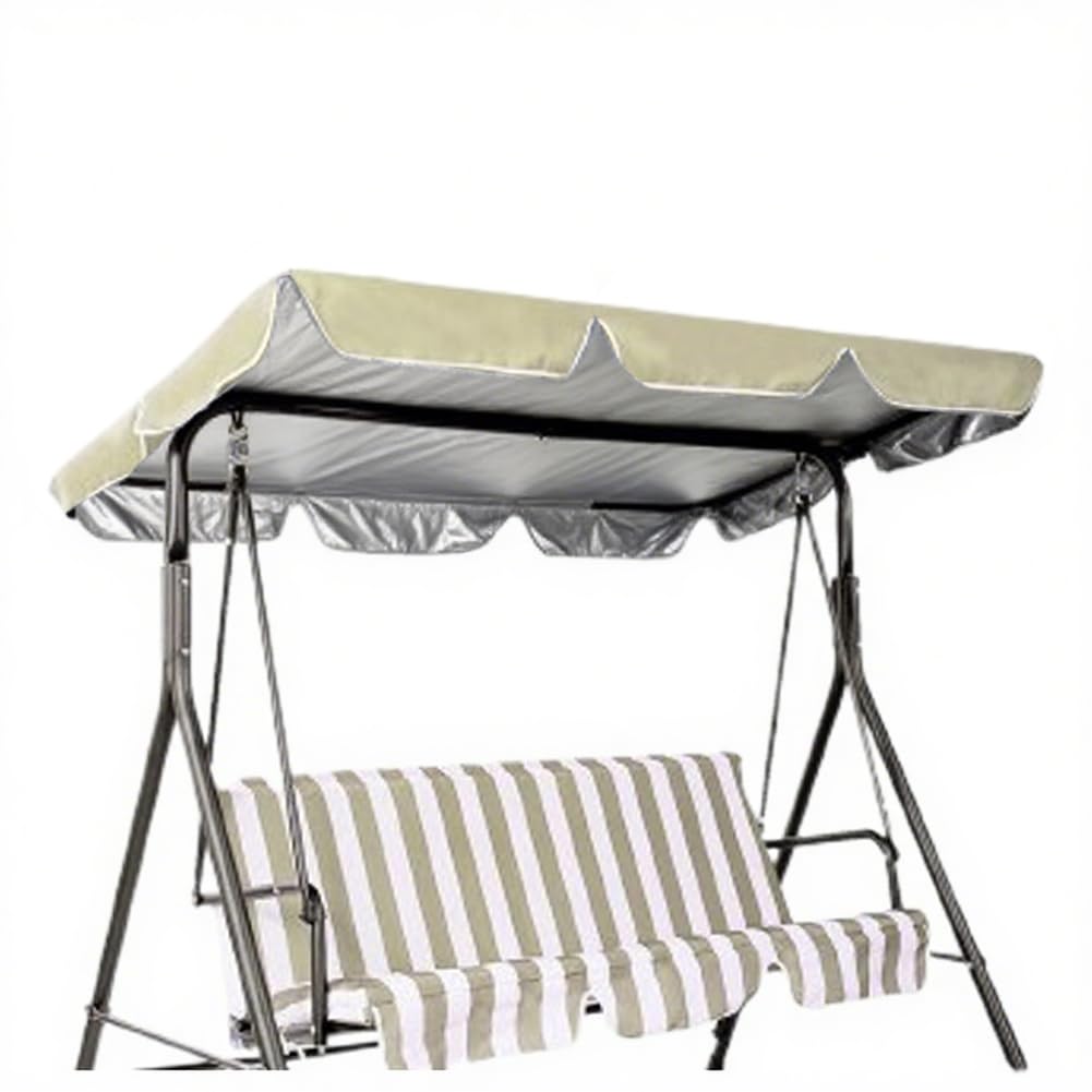 JEWELTH Swing Canopy Replacement Top, Outdoor Patio Replacement, 3 Seat Cover for Porch Garden (Beige/64 x 44 5.9), Three Sizes