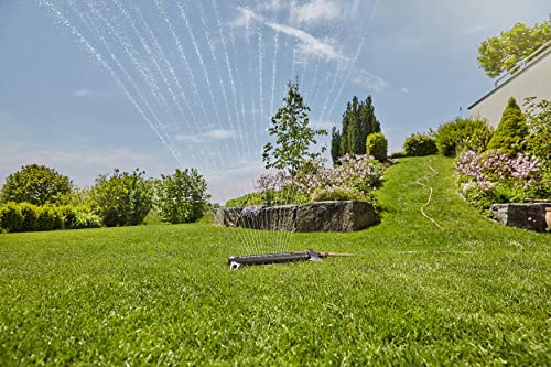 GARDENA 20570 | Up to 3800 sq ft - AquaZoom Adjustable Oscillating Yard Sprinkler, for Watering Large Area Lawn and Garden. Aquazoom Outdoor oscillating Sprinkler has Wide Heavy Duty Base.