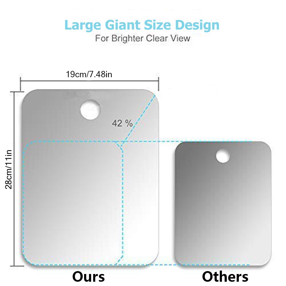 APHUIME Deluxe Large Fogless Shower Mirror, Fogless Shaving Mirror(7.48 in X 11 in), Anit-Fog Shaving Mirror with Hook, Fog Free Wall Hanging Makeup Mirror, Anti Fog Shatterproof Mirror in Bathroom