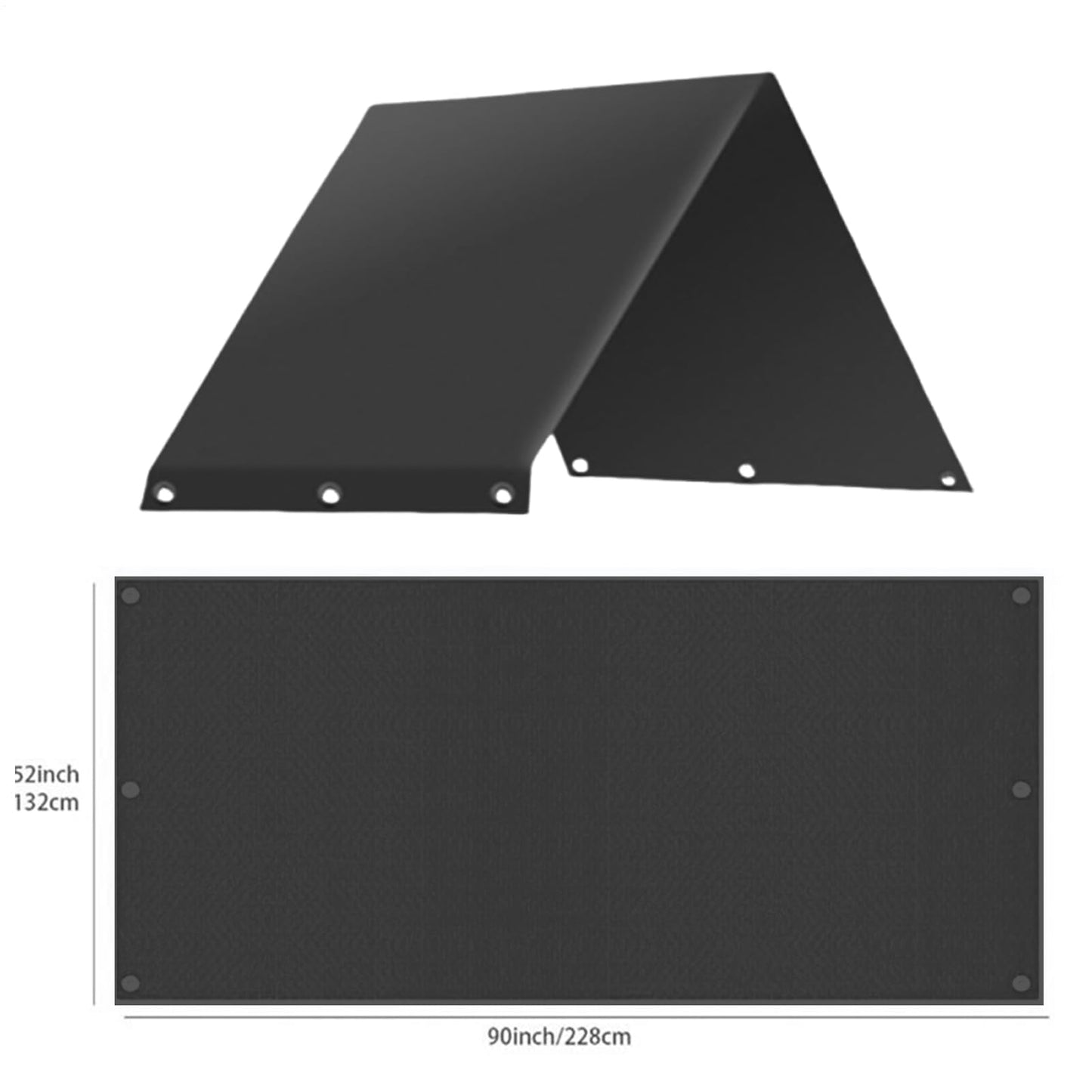 52"x 90" Swing Set Replacement Tarp, Oxford Cloth Cover for Outdoor Sunproof, Playground Replacement Canopy, Playground Accessories for Outdoor, Backyard Playground, Black