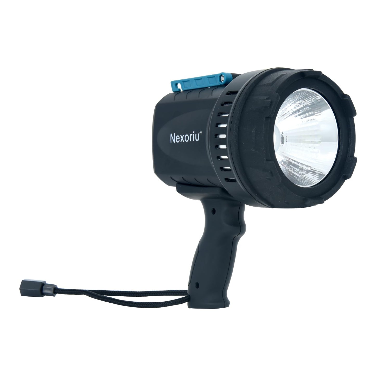 Nexoriu LED Spotlight 10000LM Super Bright, 14.8V 4500mAh Rechargeable Battery, 1500m Long Range Handheld Search Light, IP65 Waterproof with 3 Modes & SOS for Camping, Hunting & Emergency Repair