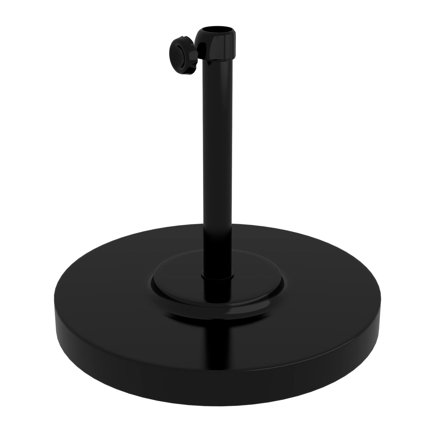 California Umbrella 50 lbs. Round Concrete Weighted Powdercoated Steel Umbrella Base, Black Frame, One Size , CFMT160-Black
