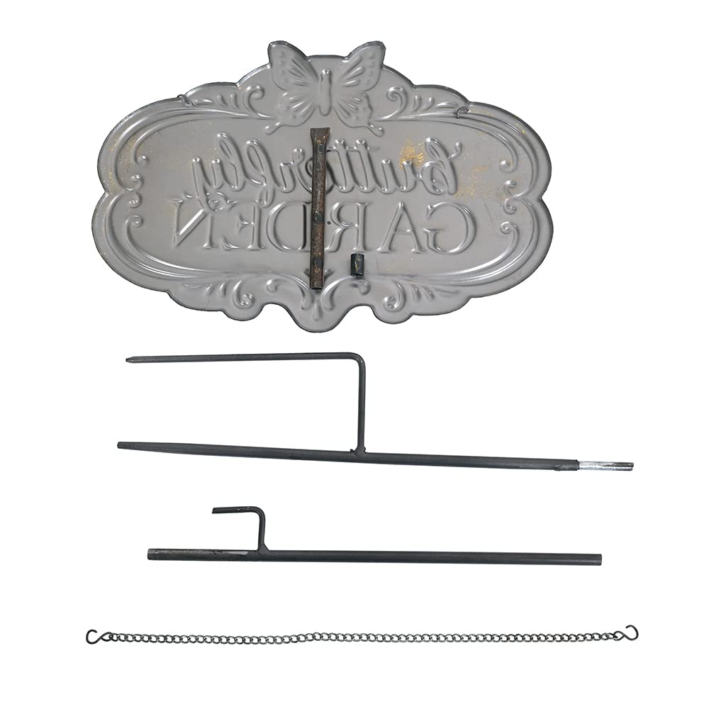 Chic Garden Decorative Butterfly Wall Signs Metal Yard Signs(Incl Stake and Chain)