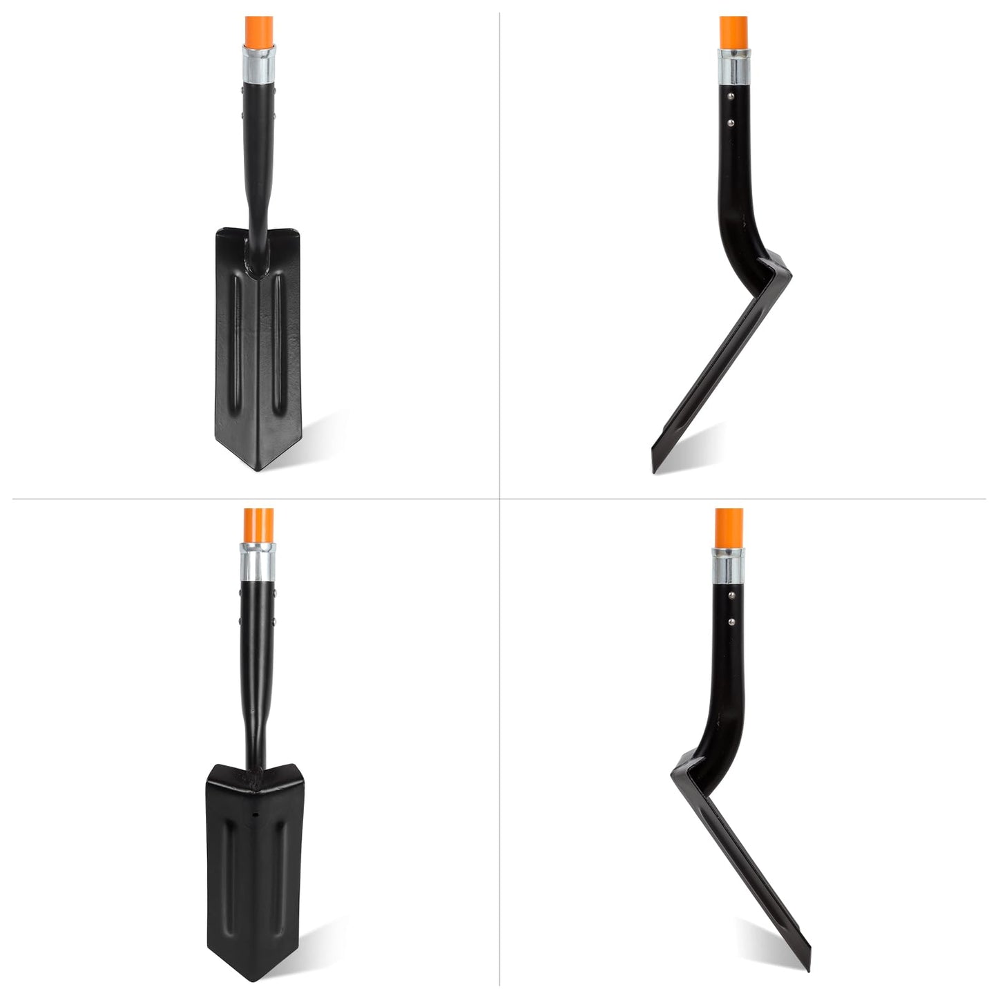 VNIMTI Trench Shovel for Digging, 4-Inch Trenching Shovel with Fiberglass Handle, 56 Inches