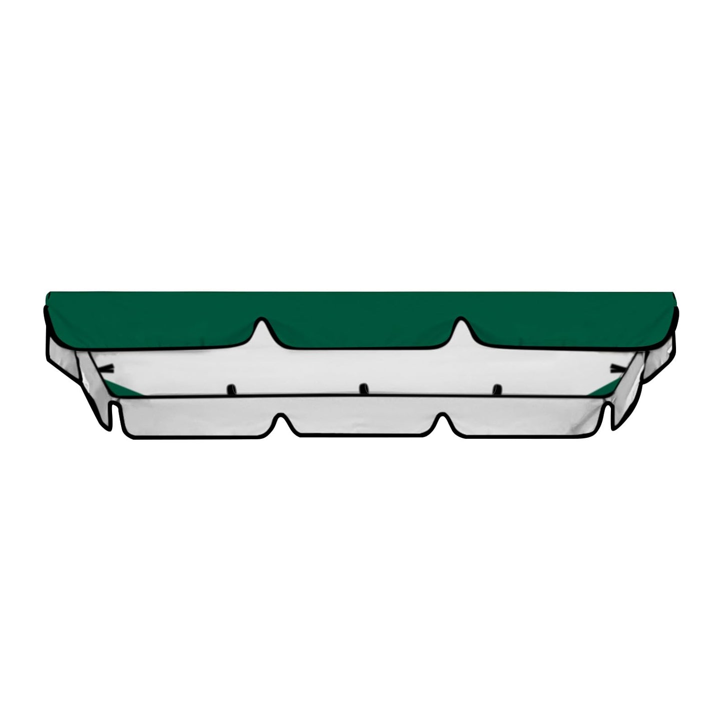 Swing Canopy Replacement Cover, Waterproof Sun Shade Porch Swing Canopy Replacement Top for 2-3 Seater Outdoor Garden Yard Patio Swing Cover (Dark Green, 65×45×5.9 Inch)