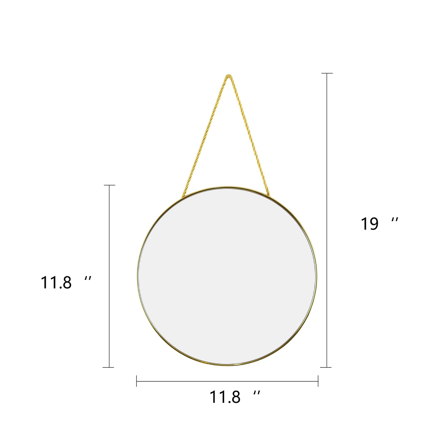 ZYGNHMO Round Wall Mirror Door Mirror PVC Plastic Frame (Gold, 11.8 inch)