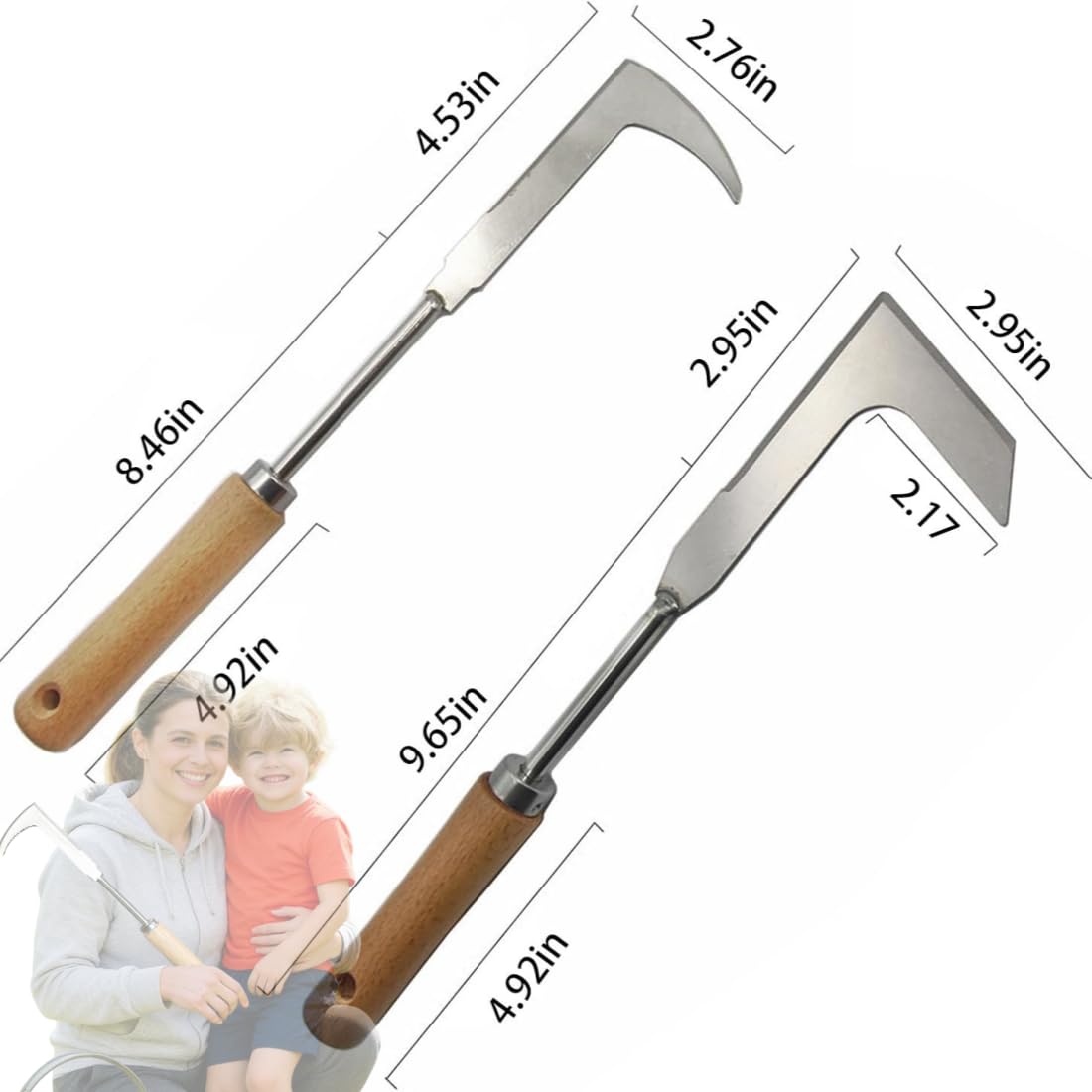 L-Shaped Stainless Steel Crevice Weeding Tool, 2026 New Sidewalk Weed Remover Tool, Ergonomic Beech Handle, for Garden Lawn Yard Patio Terrace Paving Moss Garden Tool (#A)