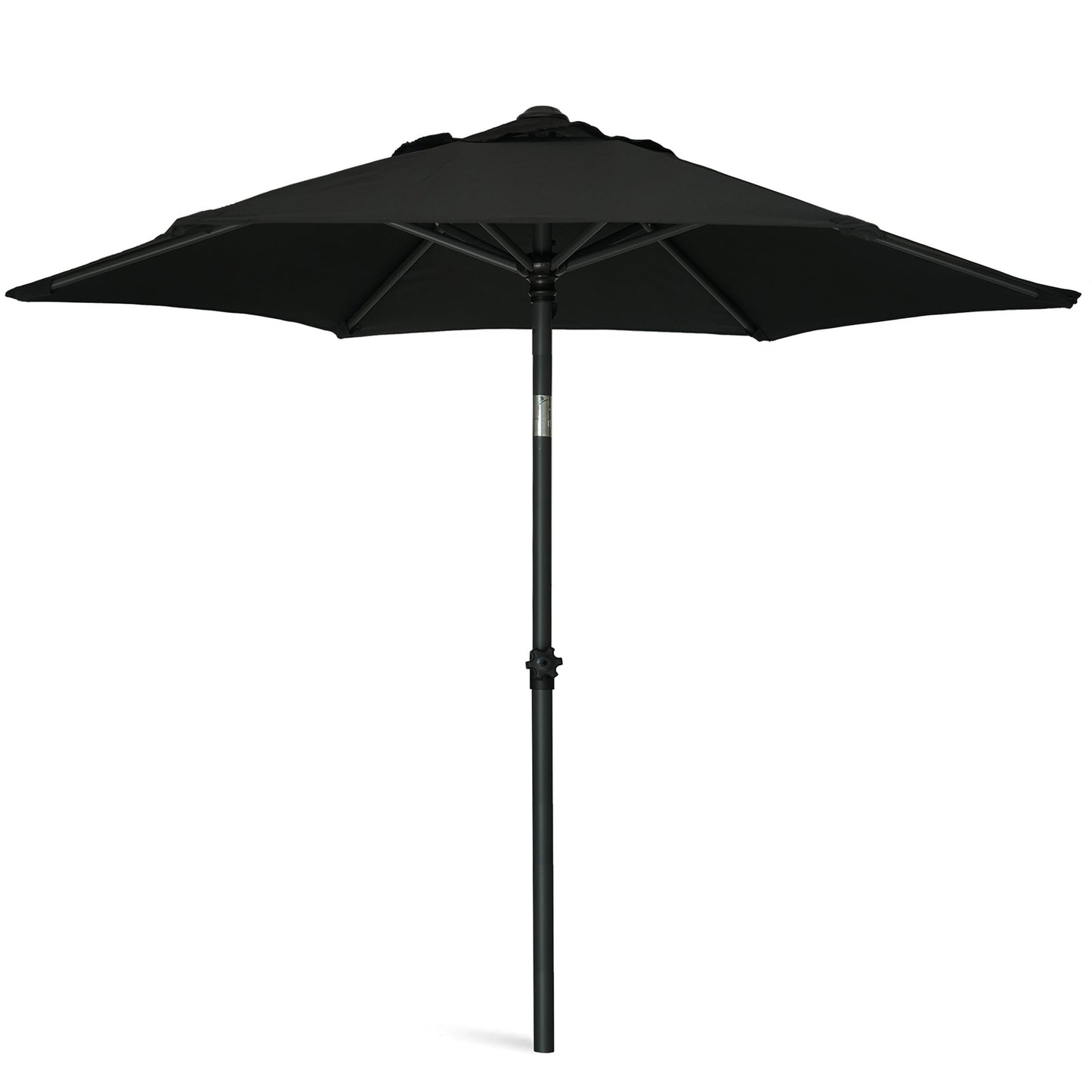 AMMSUN 6ft Patio Umbrella Outdoor Table Umbrellas with Push Button Tilt, UPF50+ Premium Steel Pole and Ribs for Deck, Lawn, Garden, Backyard & Pool (Black)