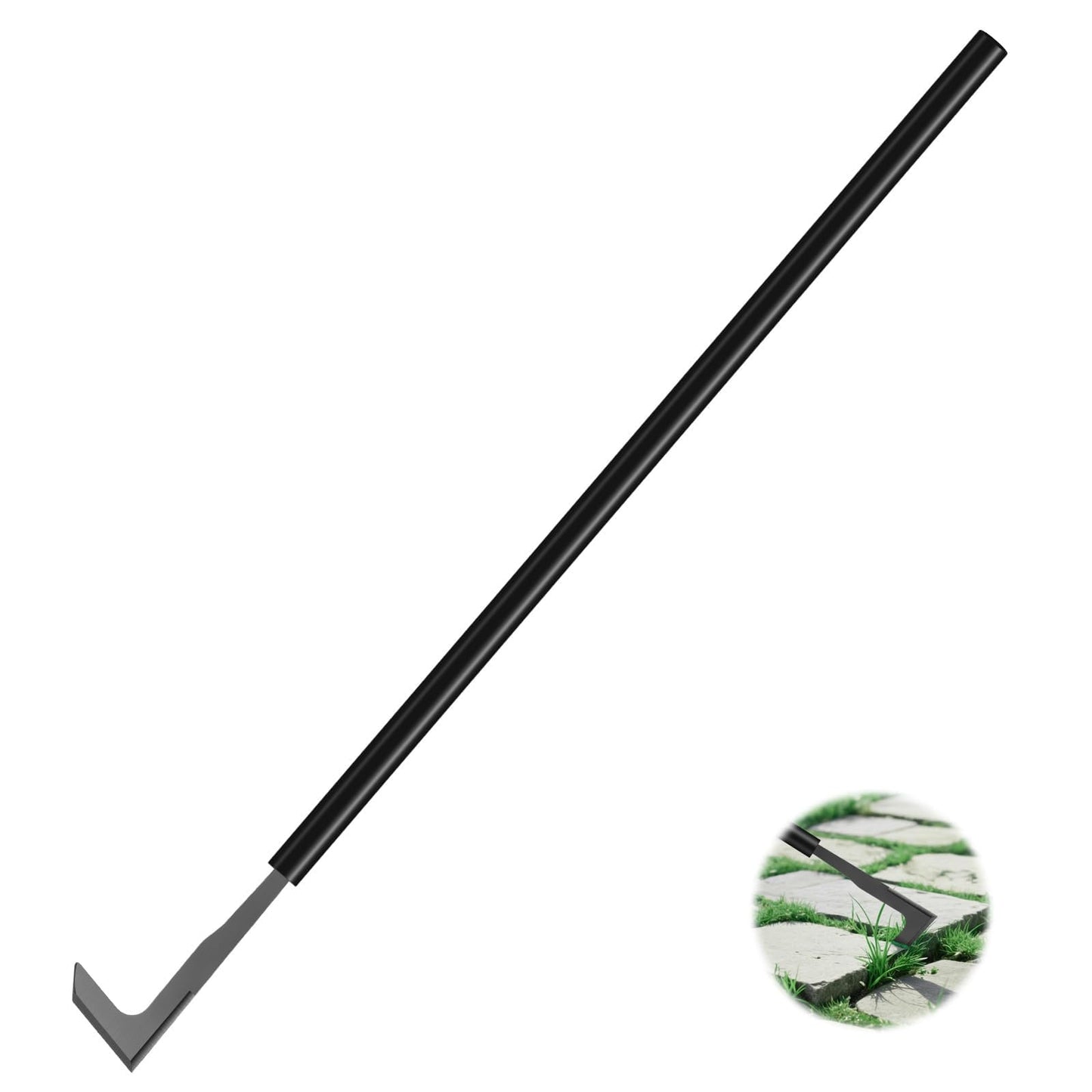 YOSN 2026 Upgraded Crack Weeder Tool, Carbon Steel Handle Manual Crevice Weeding Tool Weed Puller Gardening Tool for Sidewalk, Paver, Wall Gaps, Lawn Yard, Driveway, Bricks, Deck Boards (49.2")