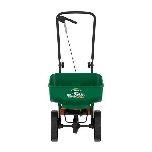 Scotts Turf Builder EdgeGuard Mini Broadcast Spreader - Spreads Grass Seed, Fertilizer and Salt - Holds up to 5,000 sq. ft. of Scotts Grass Seed or Fertilizer Products