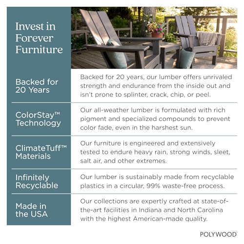 POLYWOOD GNB48GY Vineyard 48" Bench, Slate Grey