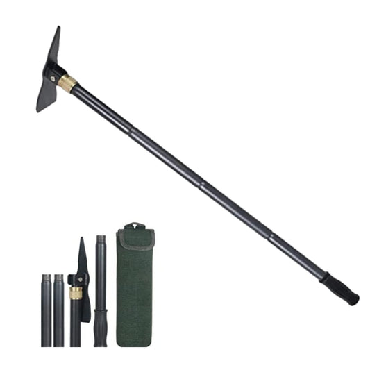 TENSURELIN Folding Pickaxe Hoe for Digging, Multi-Function Detachable, Garden Hoe Long Handle with Two Extension rods, Great for Loosing Soil, Camping Shovel for Outdoors