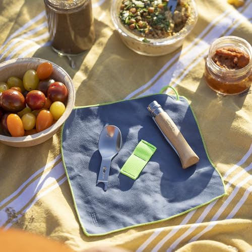 Opinel Picnic+ Cutlery Insert Set for No. 8 Folding Pocket Knives, Fork and Spoon Insert, Micro Fiber Napkin, Made in France