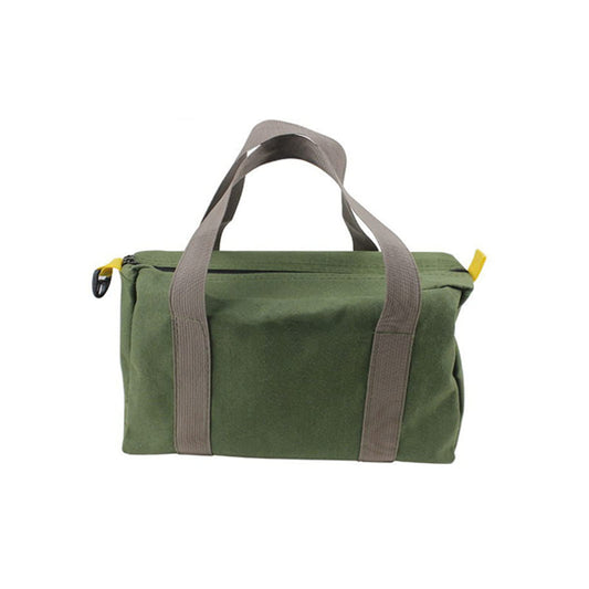 12 Inch Wide Mouth Tool Bag, Heavy Duty Canvas Tool Storage Bag for Men, Large Capacity Tool Tote Bag for Electricians, Power Tool Organizer Pouch