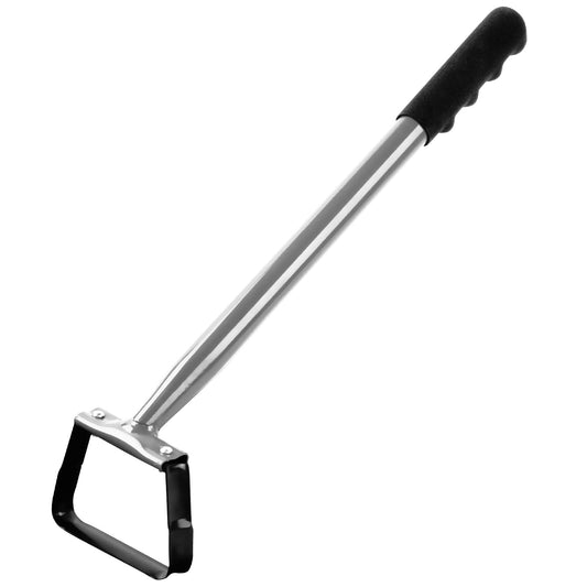 Walensee Stirrup Hoe Garden Tool, Hollow Trapezoid Weeding Tool with 14 Inch Scuffle Loop, Sharp Metal Hand Cultivator Rake for Lawn, Garden or Greenhouse, Durable Grass Scraper, Mini Gift, Grey