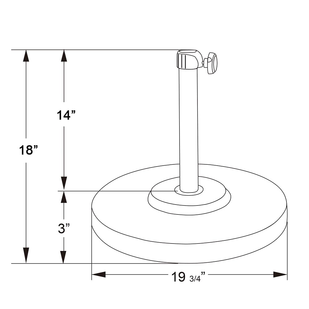 California Umbrella 50 Lb. Weighted Concrete Premium Patio Umbrella Base, Fits Up to 1.5" Diameter Umbrella Pole, Bronze