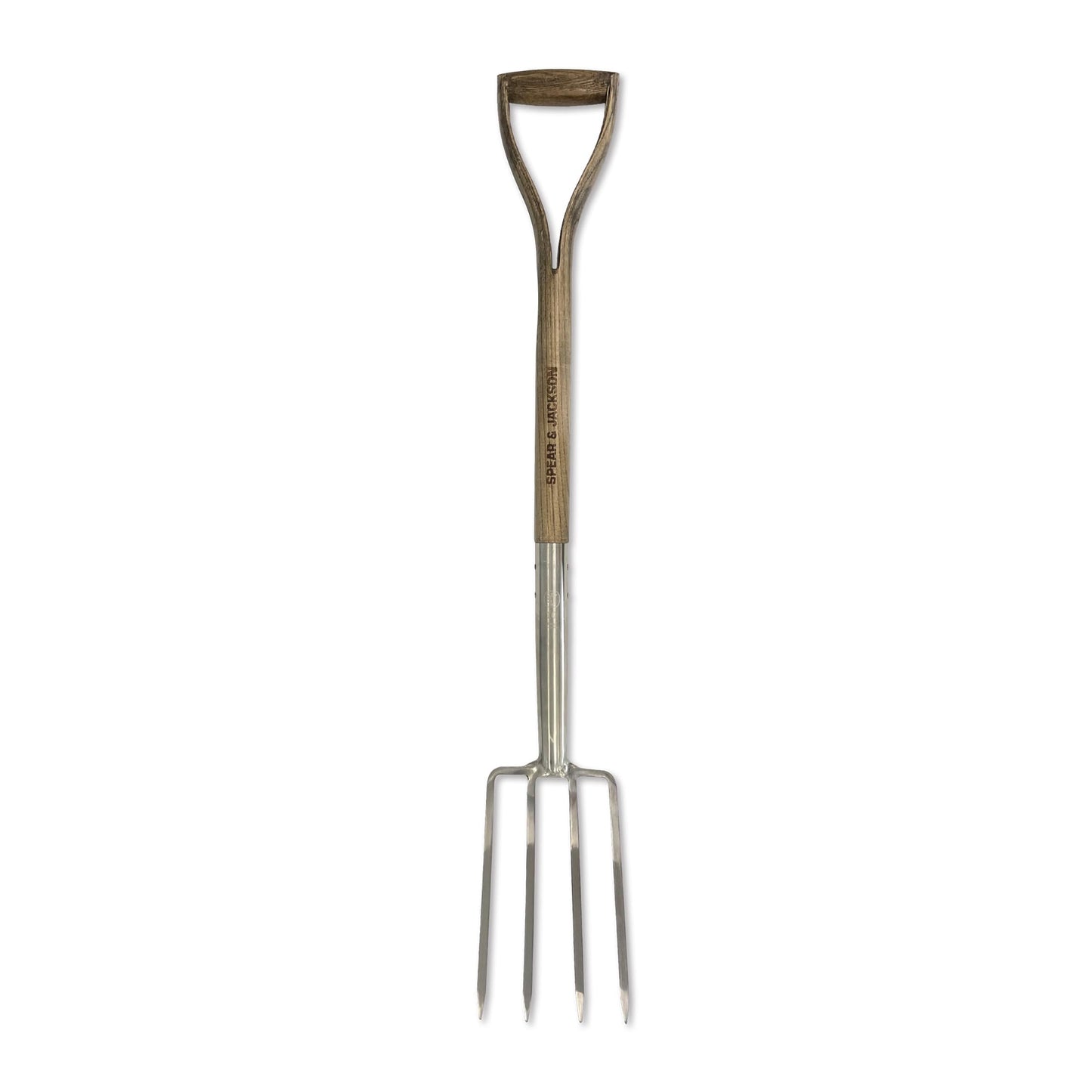 Spear & Jackson Traditional Stainless Steel Border Fork, Durable Heavy Duty Garden Tool, Ideal for Aerating Weeding and Digging, Comfortable Wooden Handle