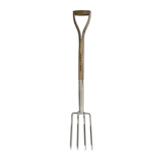 Spear & Jackson Traditional Stainless Steel Border Fork, Durable Heavy Duty Garden Tool, Ideal for Aerating Weeding and Digging, Comfortable Wooden Handle