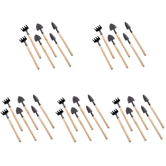 Sosoport 10 Sets Mini Tool Shovel Indoor Plant Gardening Tools Wooden Handle Weeding Trowel Digging Trowel for Flower Soil Planting Succulent