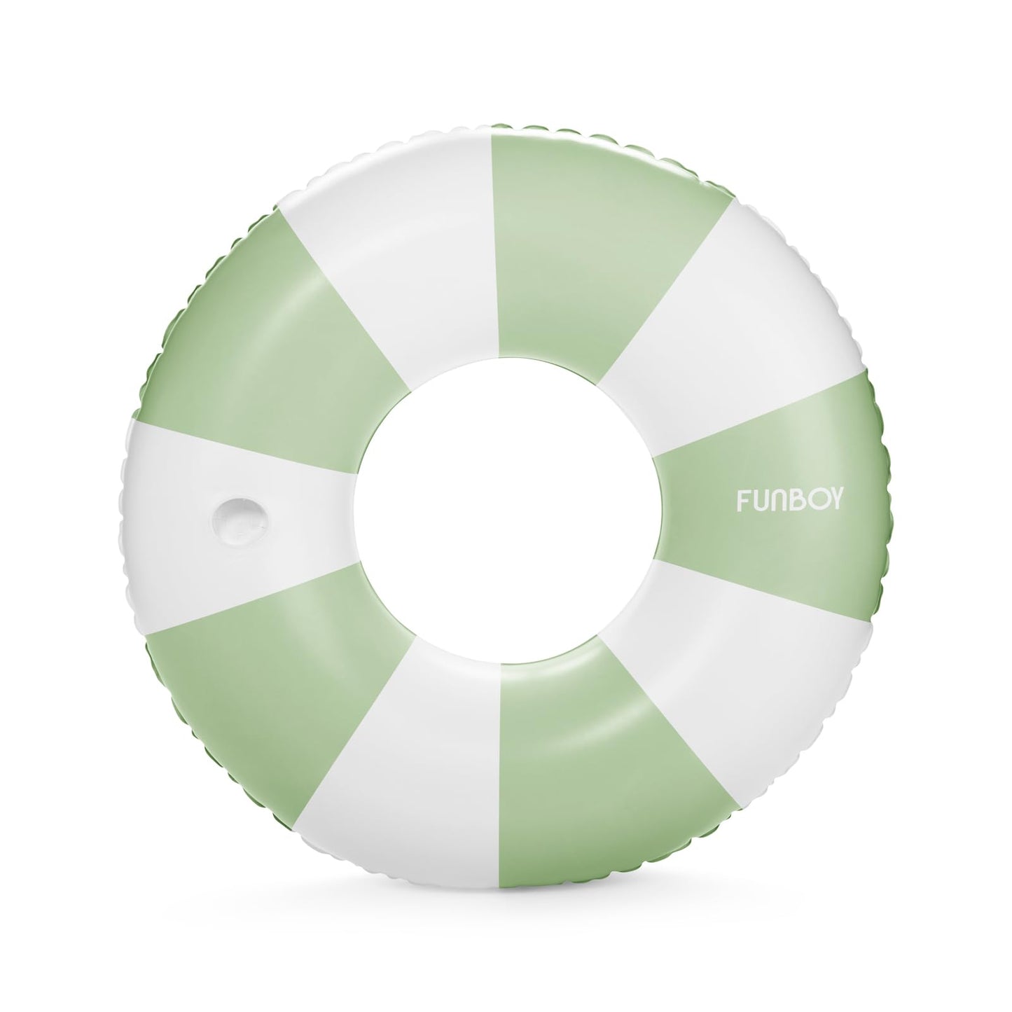 FUNBOY Giant Vintage Green Stripe Inflatable Tube Pool Float with Cup Holder 48" | Large Pool Float for Adults | Inner Tube Swimming Pool Toys Swim Rings | Pool Lounger Float for Pool Party & Summer