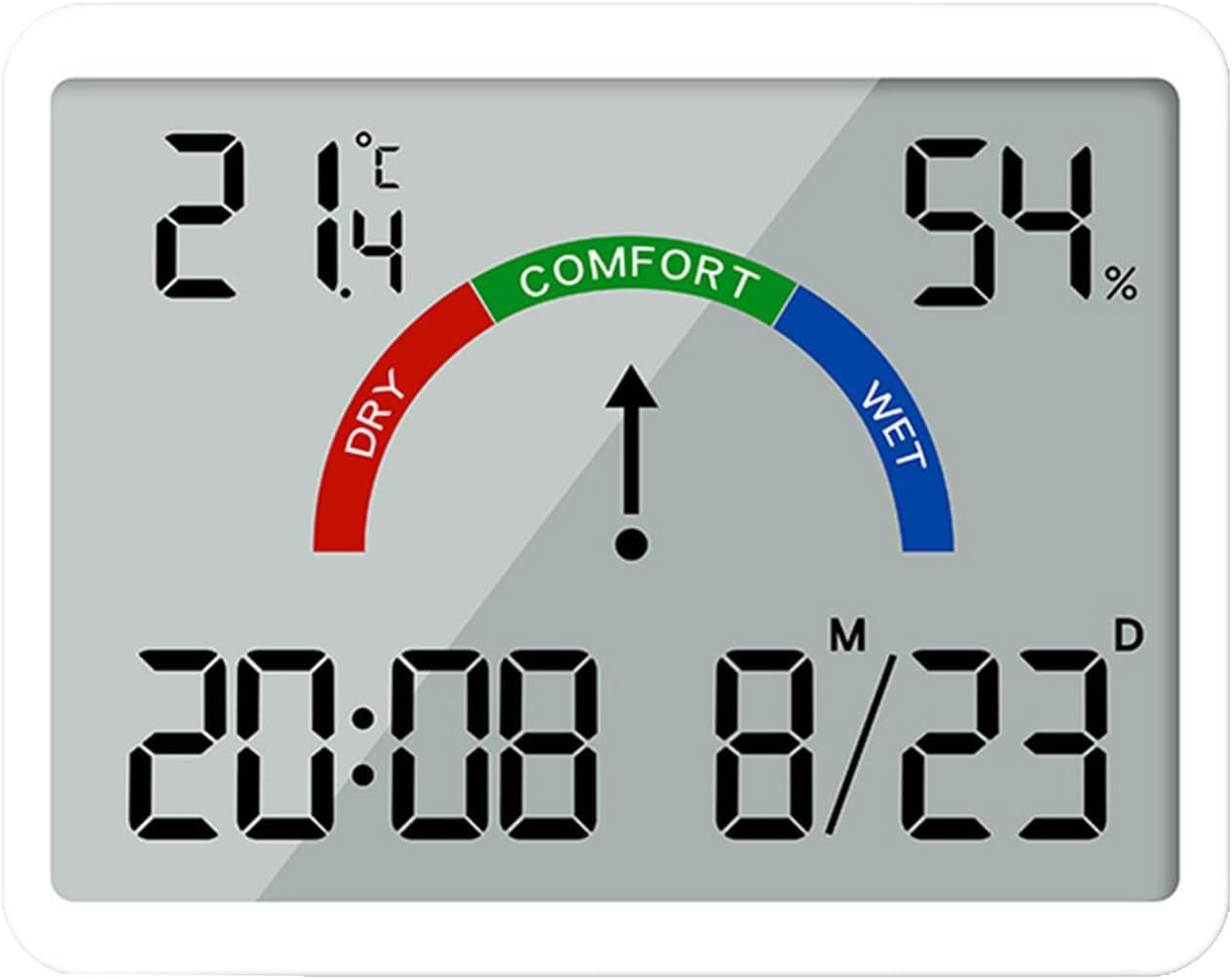 CHSYLFDC Digital Wall Clock Battery Operated, Large Display with Temperature, Date, Day of The Week, Silent Mount Digital, 4 Time Zones, and Table for Bedroom, Livingroom, Office