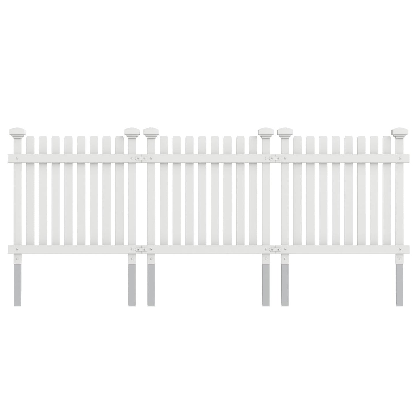 MELLCOM No Dig Garden Picket Fence, 3-Panel 24''W x 24''H Decorative Privacy Fence with Metal Stakes, Garden Fence Border for Backyard, Patio & Yard, White