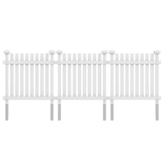 MELLCOM No Dig Garden Picket Fence, 3-Panel 24''W x 24''H Decorative Privacy Fence with Metal Stakes, Garden Fence Border for Backyard, Patio & Yard, White