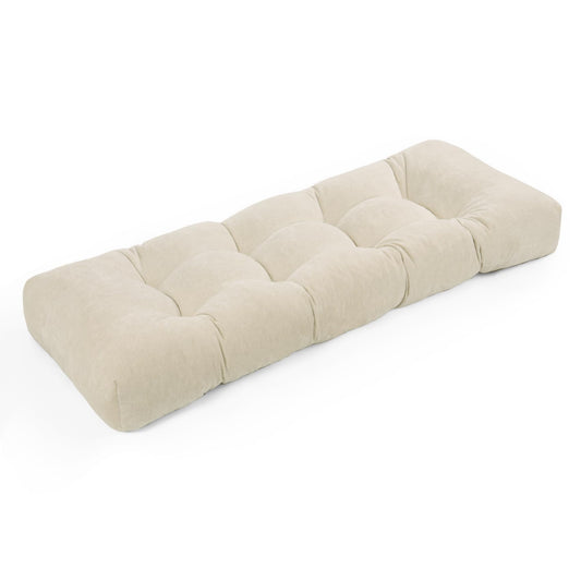 ROFIELTY Bench Cushion 45 Inch, Non-Slip Tufted Bench Cushion for Indoor Furniture for Bay Window, Entryway Bench, Piano Seat(Chenille-Beige, 45x18x4)
