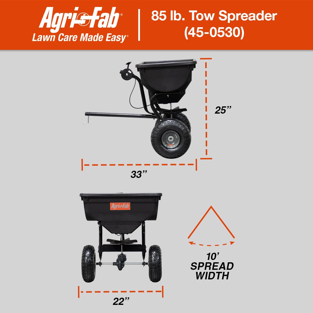 Agri-Fab 45-0530-131, 85 lb. Tow Broadcast Spreader,Black/Orange