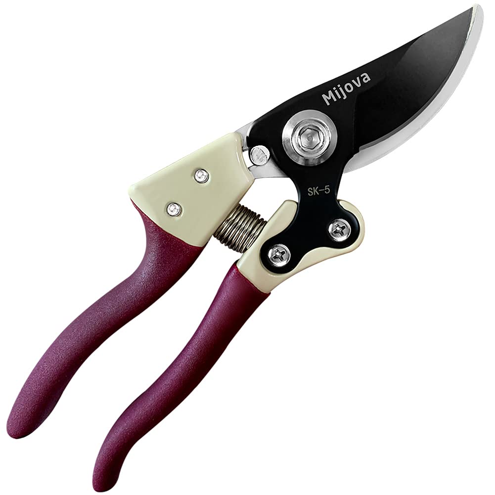 Professional Pruning Shears, Heavy Duty Garden Scissors & Flower Trimmers, Ultra Sharp Japanese SK5 Blade, Ergonomic Handle, Garden Pruners with Arthritis, Perfect Gardening Clippers (purple)