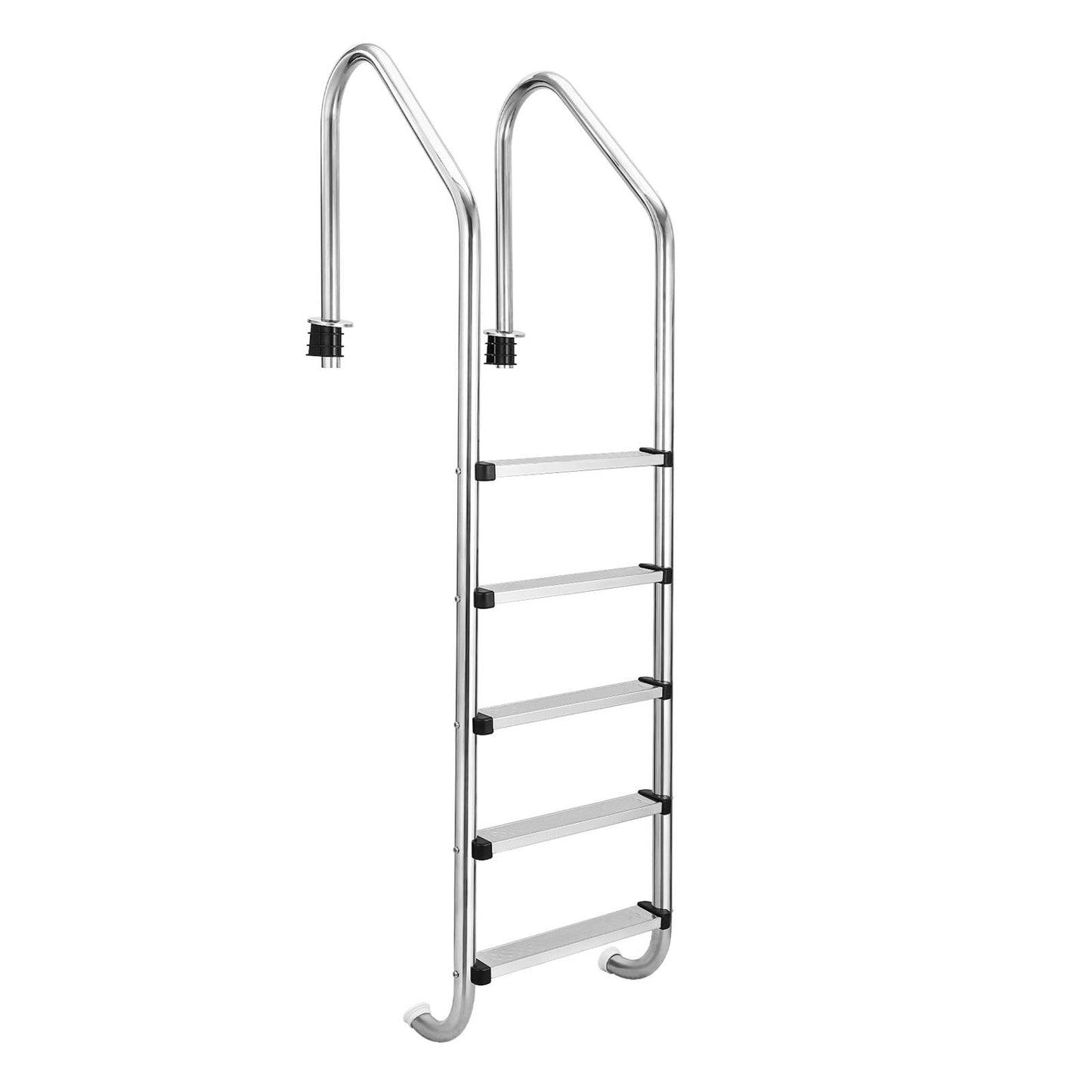 Swimming Pool Ladder, 5-Step Thickened Stainless Steel, Heavy Duty Non-Slip Above Ground Pool Ladder, Weight Capacity 385lbs, for Indoor/Outdoor Pool, Easy Assembly, Sliver