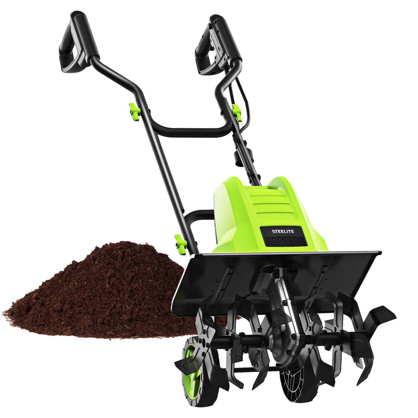STEELITE 16-Inch Corded Electric Tiller, 13.5 Amp Powerful Garden Cultivator for Soil Preparation and Landscaping – Lightweight, Durable, and Easy to Use