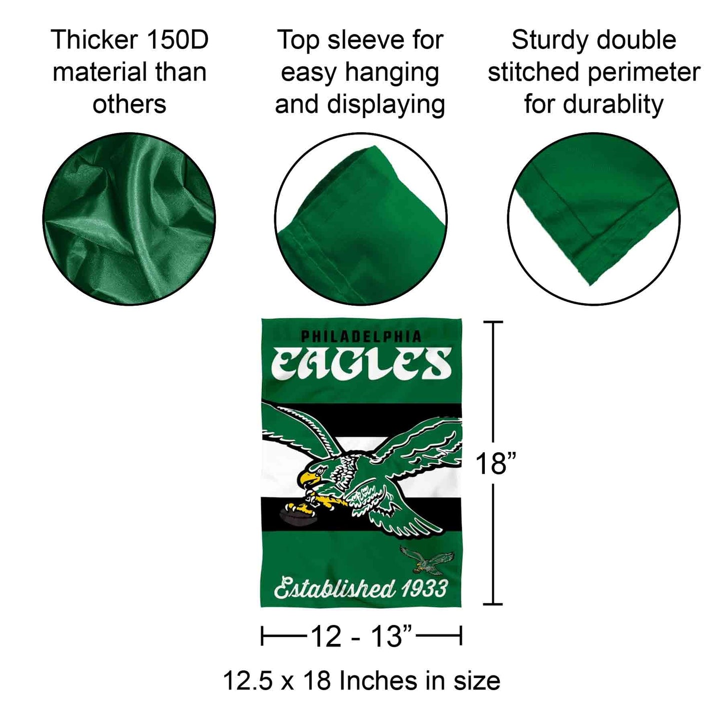 WinCraft Philadelphia Eagles Retro Vintage Throwback Double Sided Garden Flag