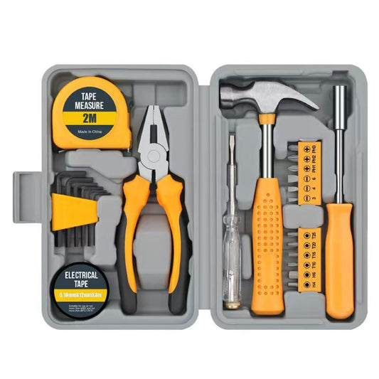 HOEIA 24-Piece Tool Set, General Household Tool Kit, Mini Tool Kit, Small Tools Set, Unisex Tool Kit for Home, Suitable for DIY Projects, Office & Garage (Orange)