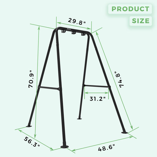 G TALECO GEAR Hammock Chair Stand,Heavy-Duty Steel 300LBS Multi-Use Hammock Stand for Outdoor Indoor, Swing Chair not Include (Black)