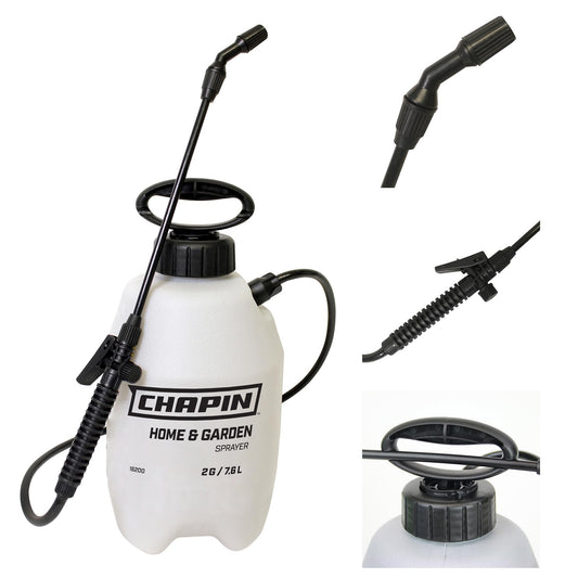 Chapin 16200 Pump Sprayer, 2-Gallon, Lawn & Garden Translucent Poly Tank, Adjustable Cone Nozzle, Ergonomic Handle & in-Tank Filter for Herbicides, Pesticides & Fertilizers