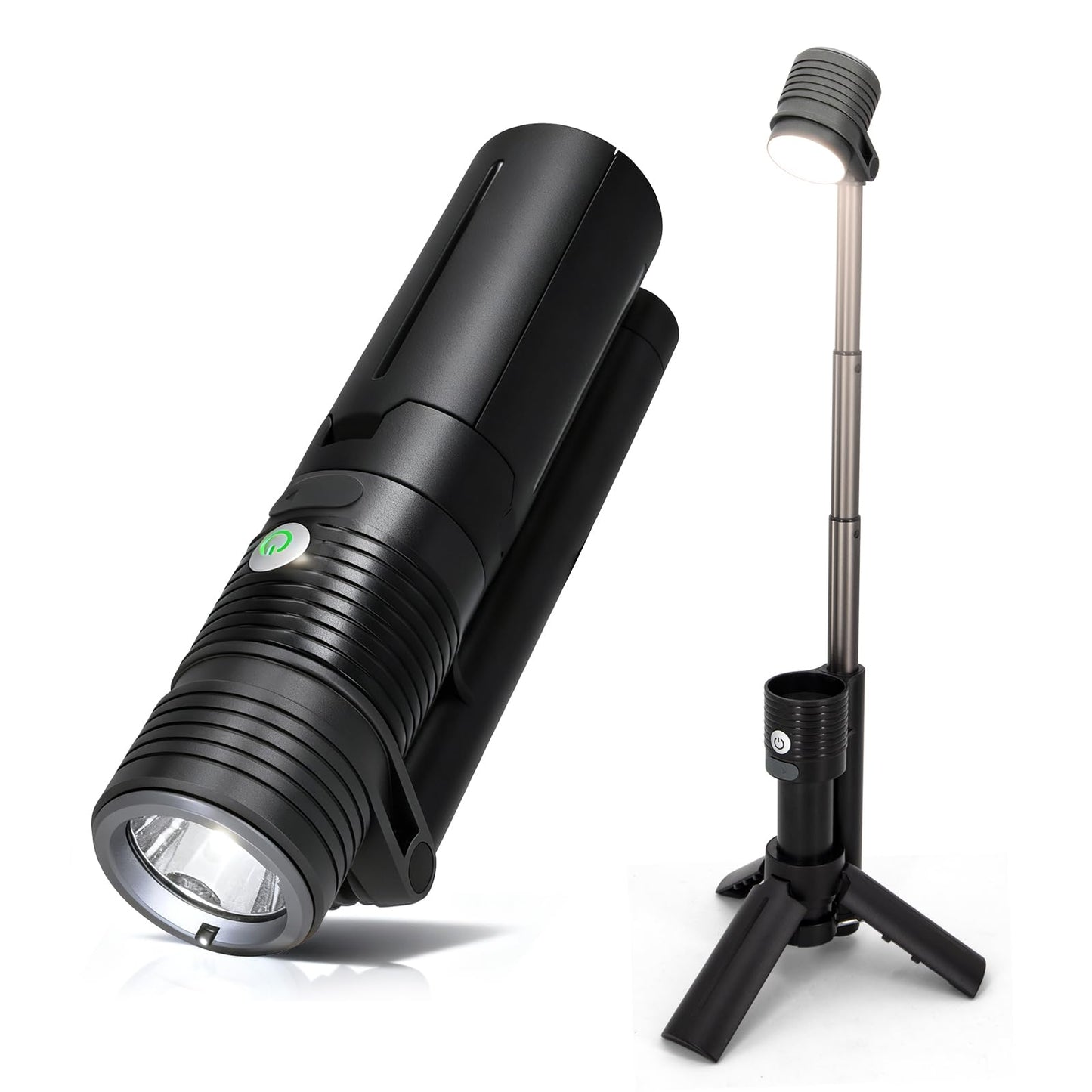 Telescopic Camping Light, Portable Rechargeable Camping Lantern, Outdoor Adventure Emergency Flashlight, Waterproof LED Camp Lamp with Magnetic (Black)