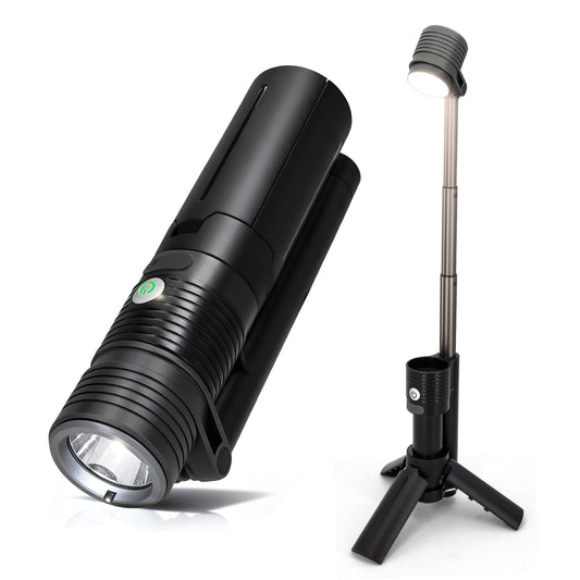 Telescopic Camping Light, Portable Rechargeable Camping Lantern, Outdoor Adventure Emergency Flashlight, Waterproof LED Camp Lamp with Magnetic (Black)